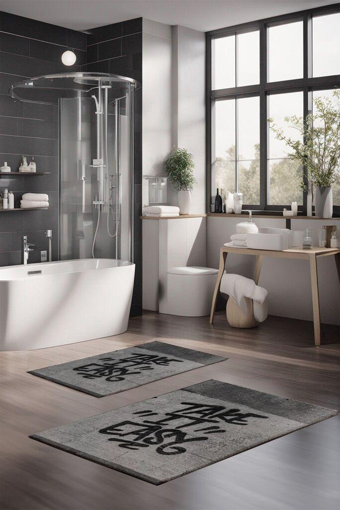 L'essentiel Maison Set prostirki za kupatilo CT-5355, 2 Komada, Siva