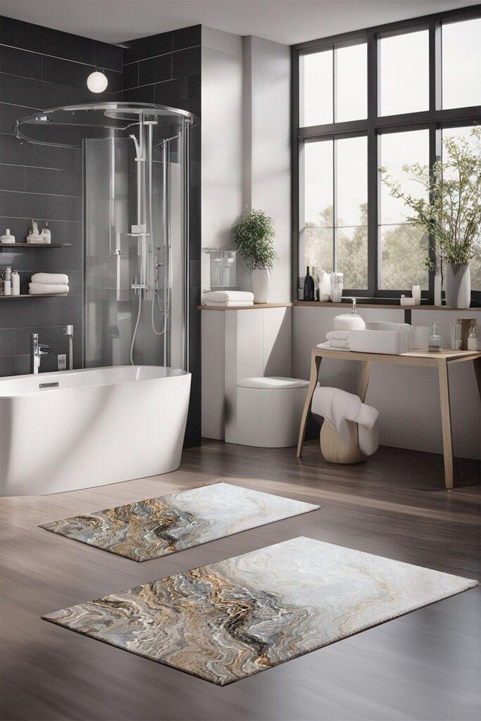 L'essentiel Maison Set prostirki za kupatilo CT-5035, 2 Komada, Siva