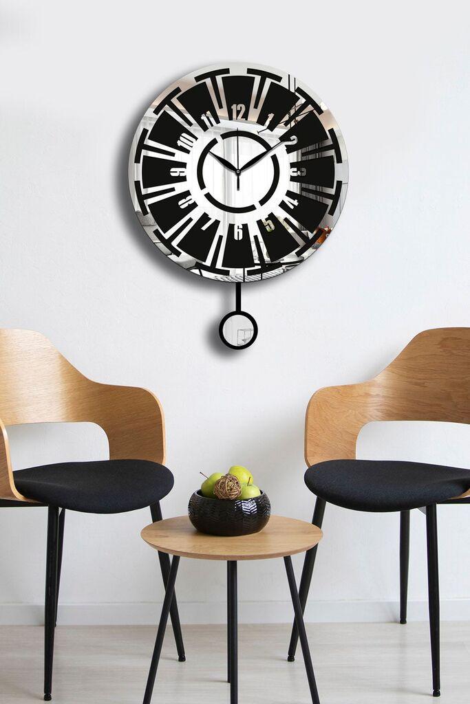 Wallity Zidni sat Vlnt114Gu, 39x50 cm, Srebrno-crni