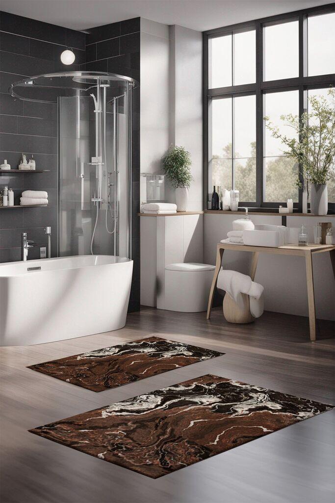 L'essentiel Maison Set prostirki za kupatilo CT-5032, 2 Komada, Braon