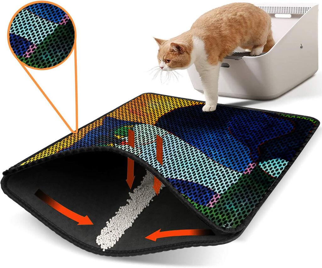 Aberto Design Prostorika za toalet za mačke Nrszn0113, 45 x 60 cm, Šarena