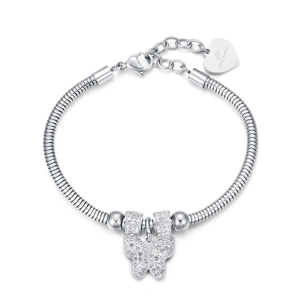 Luca Barra Ženska narukvica Butterfly, Srebrne boje