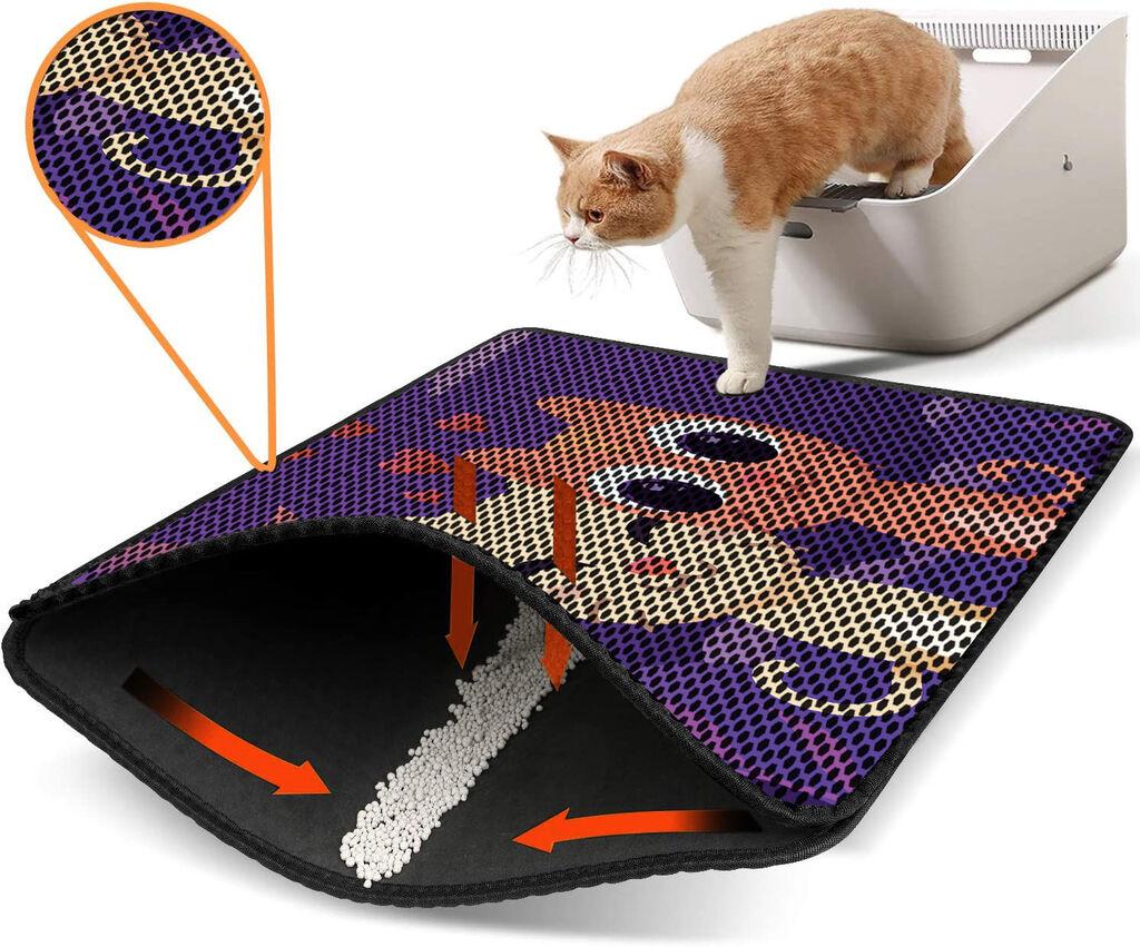 Aberto Design Prostorika za toalet za mačke Nrszn0095, 45 x 60 cm, Ljubičasta