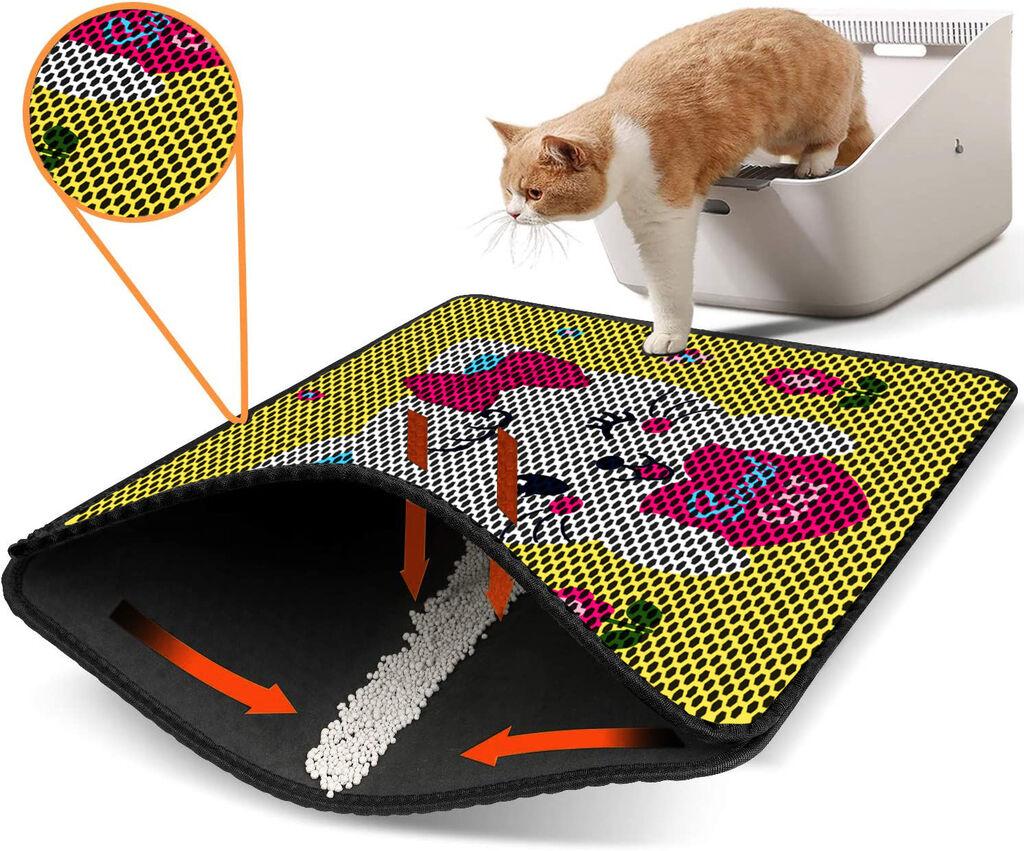 Aberto Design Prostorika za toalet za mačke Nrszn0063, 45 x 60 cm, Žuta