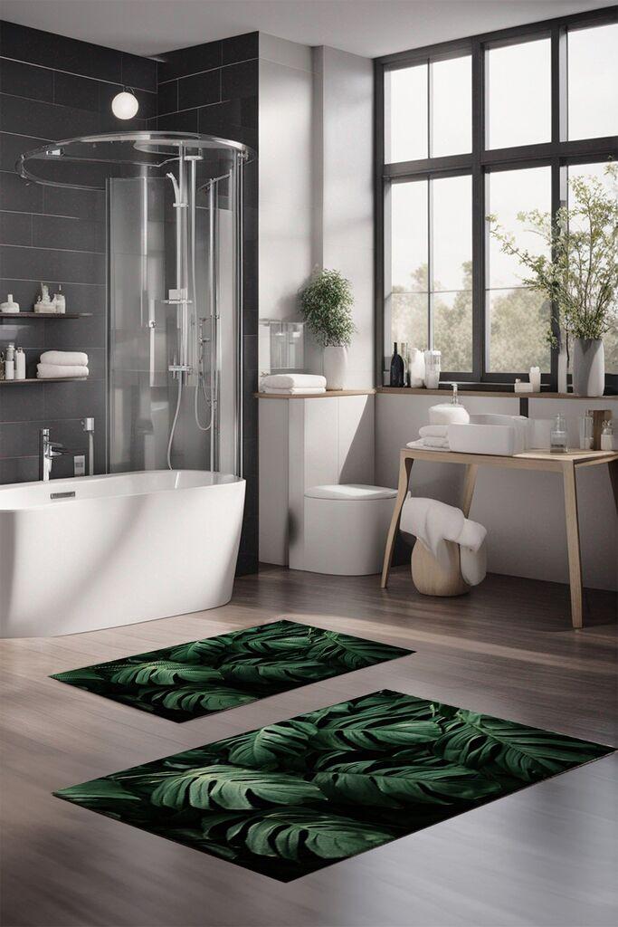 L'essentiel Maison Set prostirki za kupatilo CT-5332, 2 Komada, tamnoZelena