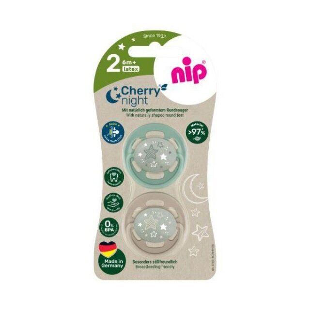 Nip Cucle za bebe Cherry night, 6m+, 2 komada