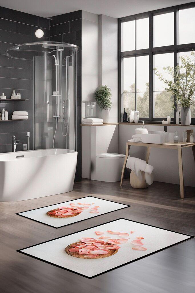 L'essentiel Maison Set prostirki za kupatilo CT-5370, 2 Komada, Bela