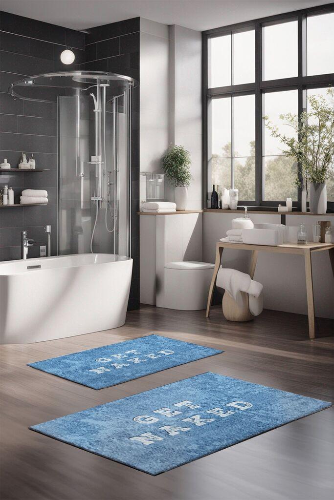 L'essentiel Maison Set prostirki za kupatilo CT-5399, 2 Komada, Svetloplava