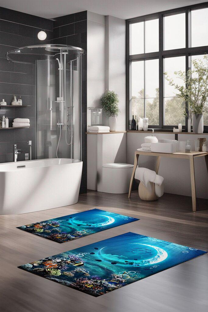 L'essentiel Maison Set prostirki za kupatilo CT-5372, 2 Komada, Plava