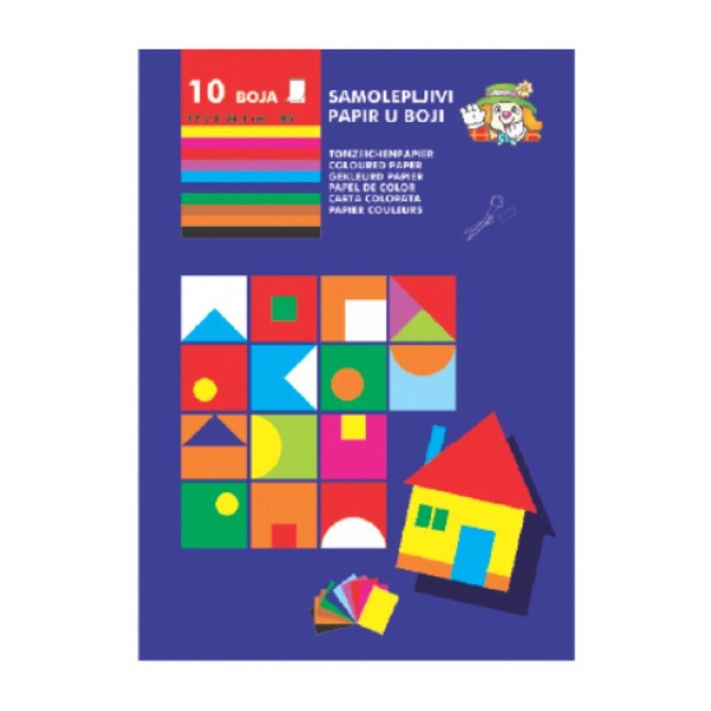 Savpo Kolaž papir B5, Samolepljivi, 10 boja