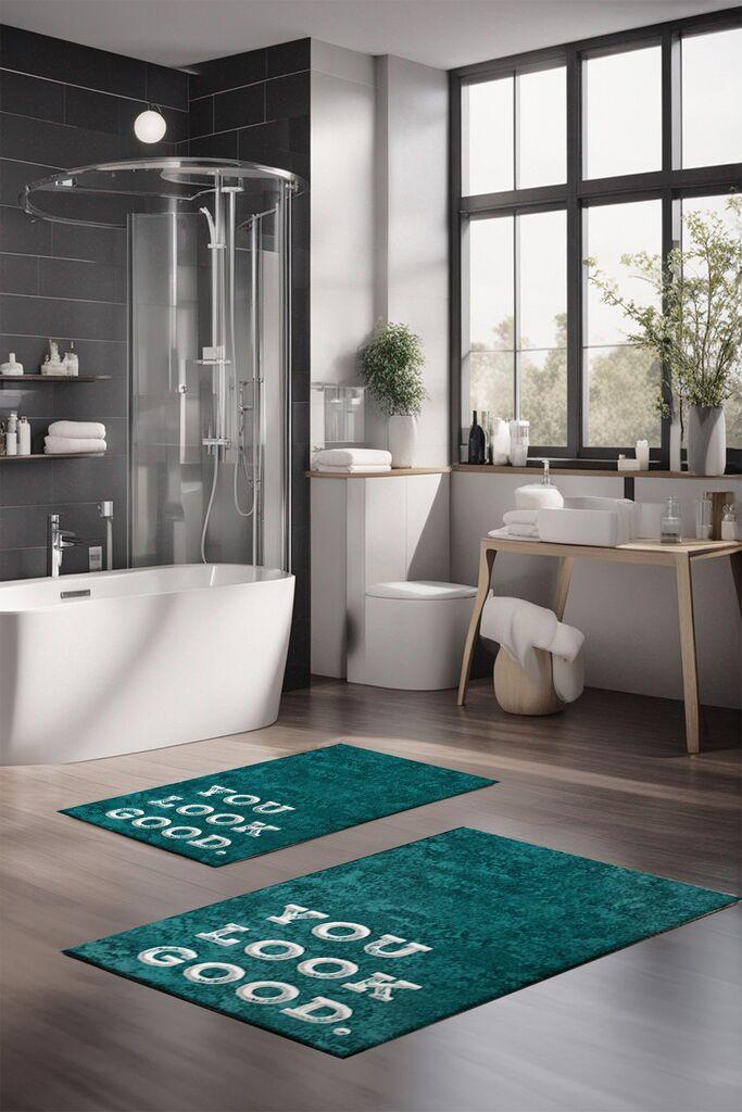 L'essentiel Maison Set prostirki za kupatilo CT-5417, 2 Komada, Tirkizna