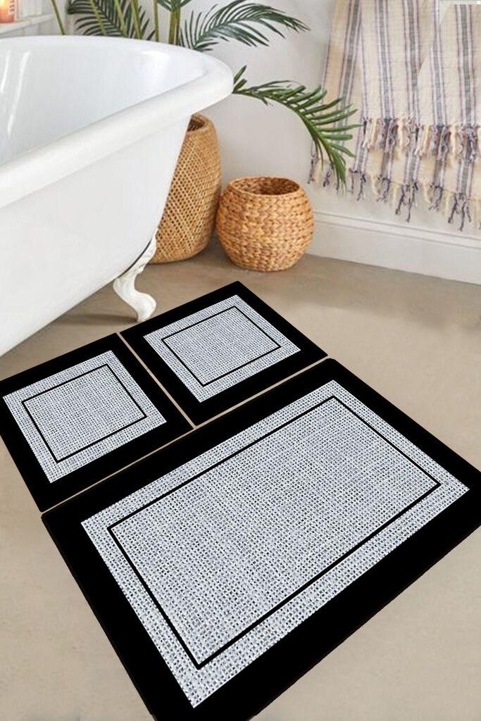 L'essentiel Maison Set prostirki za kupatilo Regona, 3 Komada, Siva