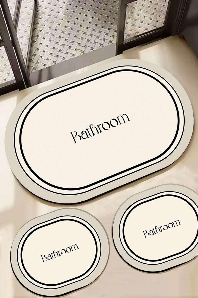 L'essentiel Maison Set prostirki za kupatilo Farbelle, 3 Komada, Bela