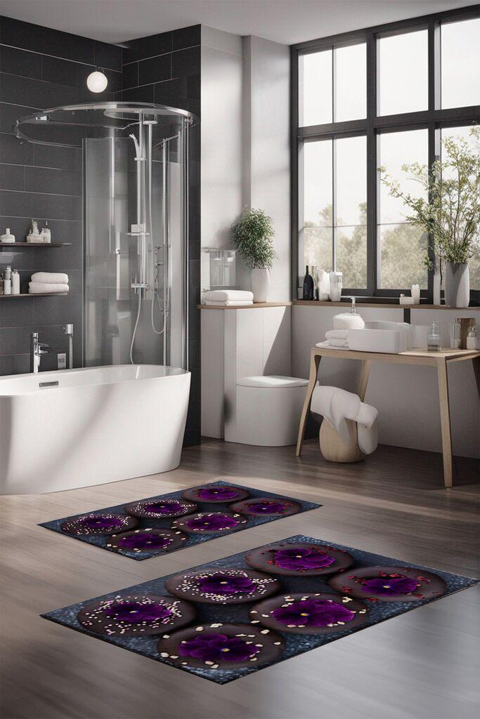 L'essentiel Maison Set prostirki za kupatilo CT-5369, 2 Komada, Ljubičasta