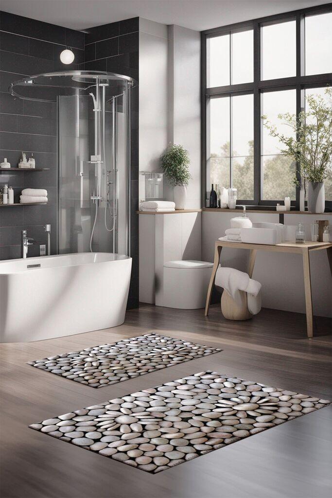 L'essentiel Maison Set prostirki za kupatilo CT-5197, 2 Komada, Siva