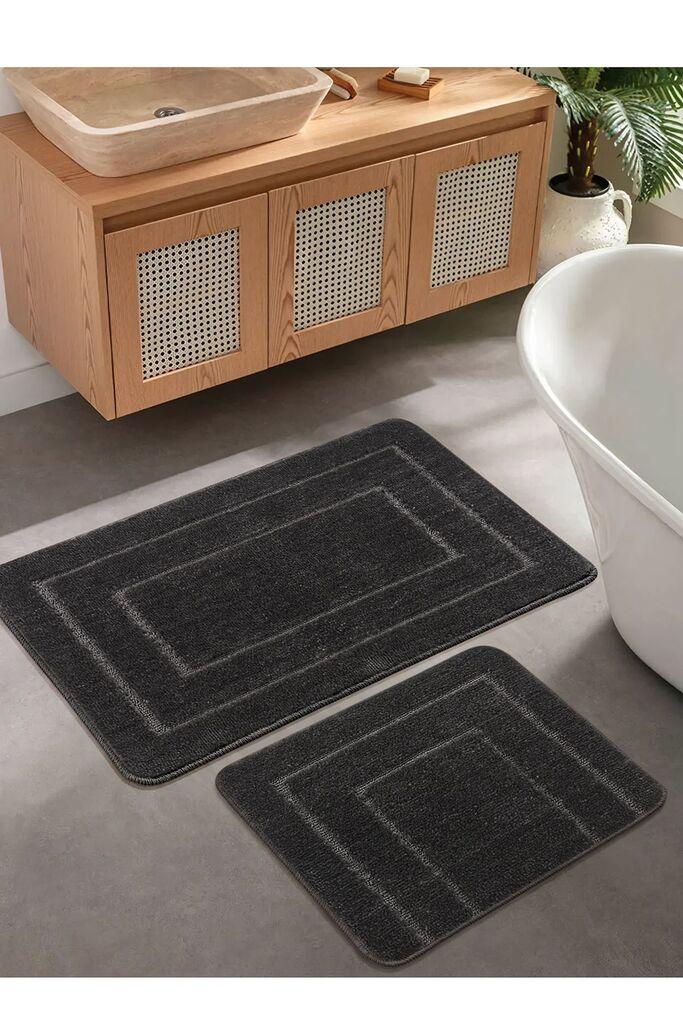 L'essentiel Maison Set prostirki za kupatilo Cerceve, 2 Komada, Antracit