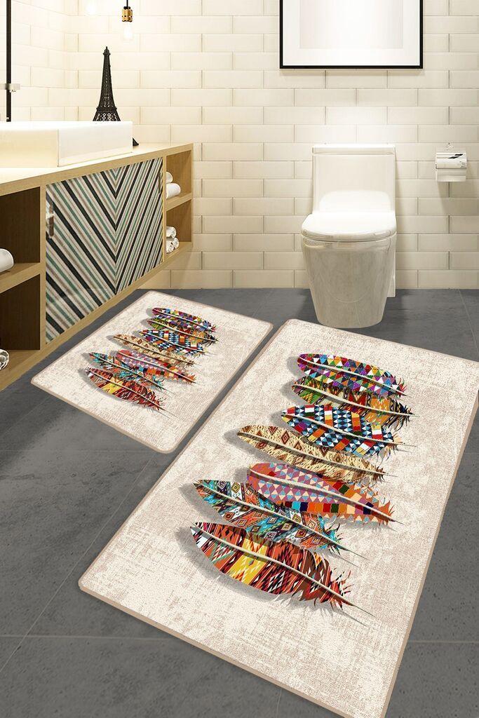 L'essentiel Maison Set prostirki za kupatilo Rovny, 2 Komada, Šarena