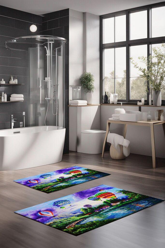 L'essentiel Maison Set prostirki za kupatilo CT-5128, 2 Komada, Šarena
