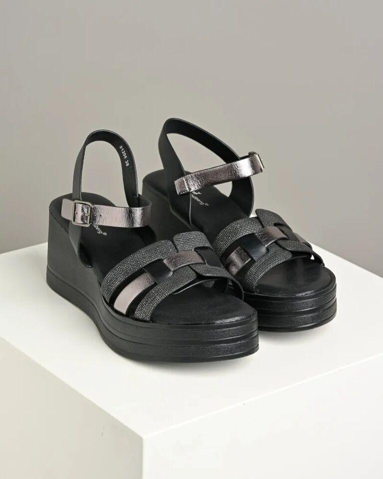 Emelie Strandberg Ženske sandale na platformu S1208, Crne