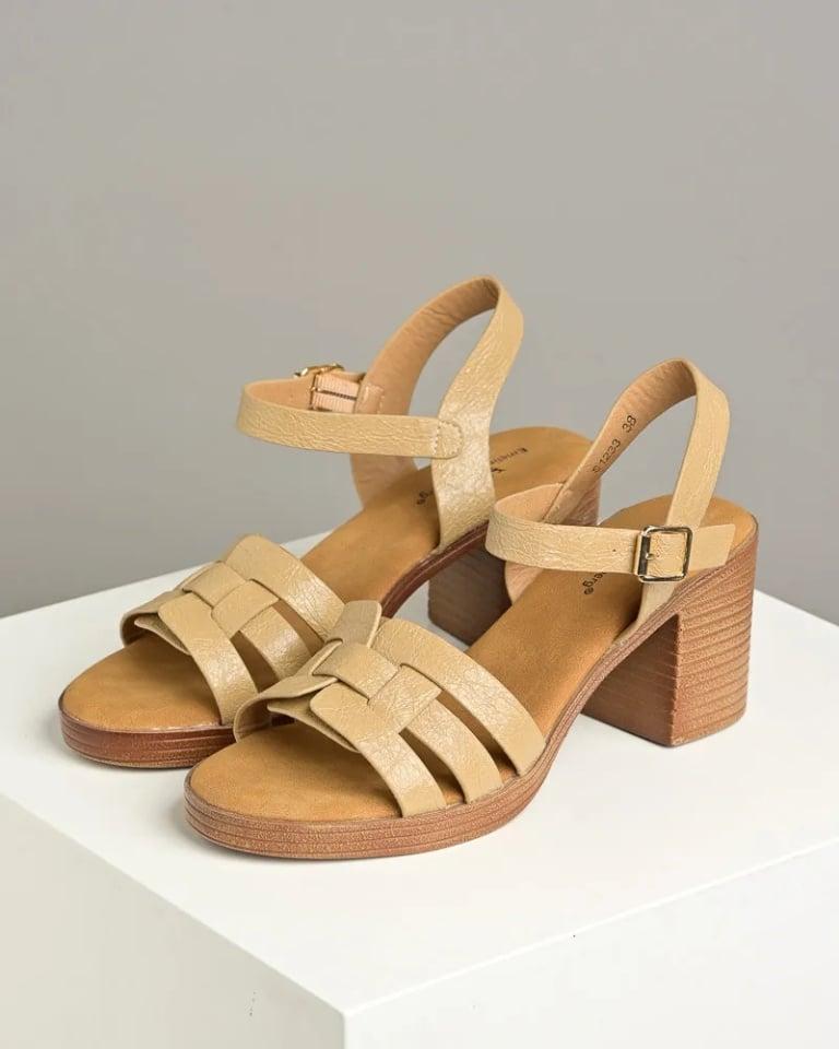 Emelie Strandberg Ženske sandale na štiklu S1233, Bež