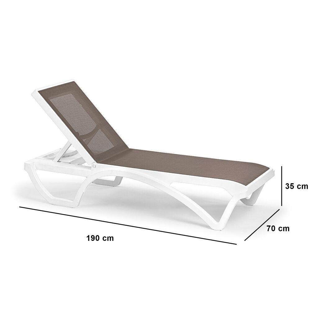 Hanah Home Baštenska ležaljka Royale, 70x35x190 cm, Braon-bela