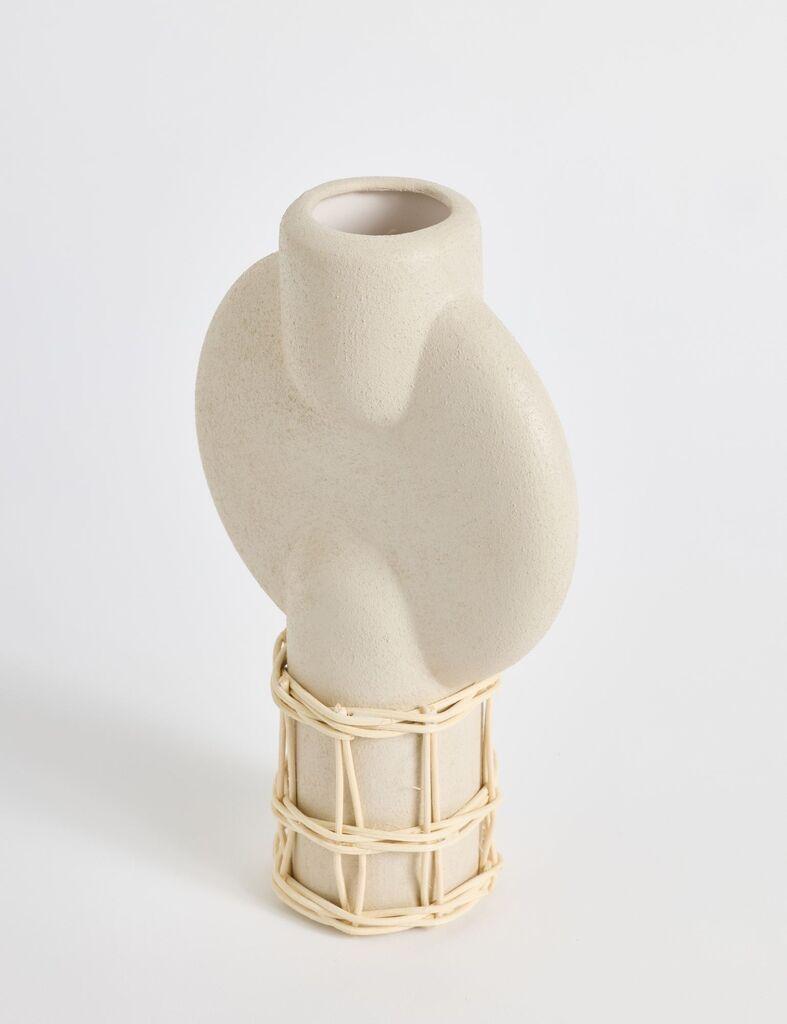 Aberto Design Vaza Cylinder Terracota, 8x28x17 cm, Krem