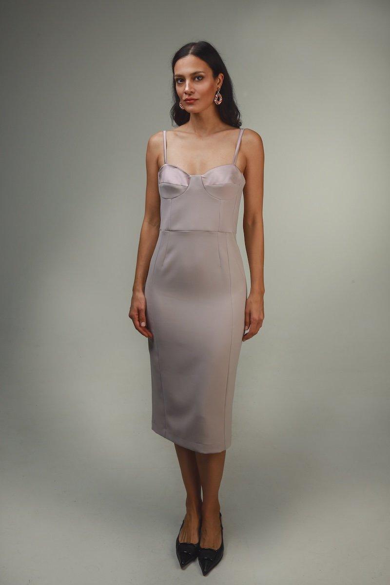 LAPPA Ženska midi haljina na bretele Iva, Roze