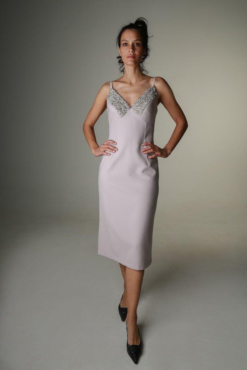 LAPPA Ženska midi haljina na bretele Leonora, Lavanda