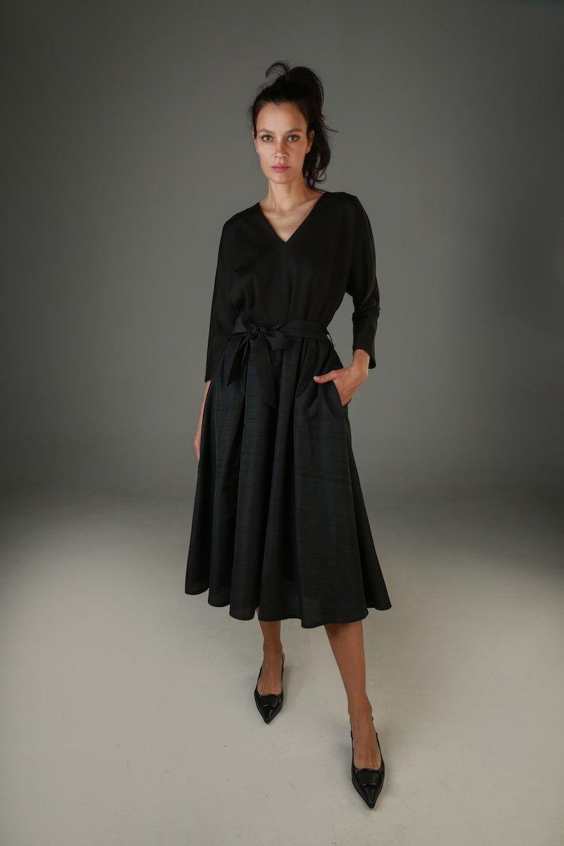 LAPPA Ženska midi haljina Neva, Crna