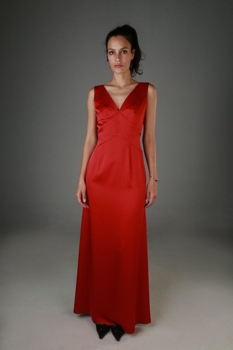 LAPPA Ženska duga haljina Navona, Crvena