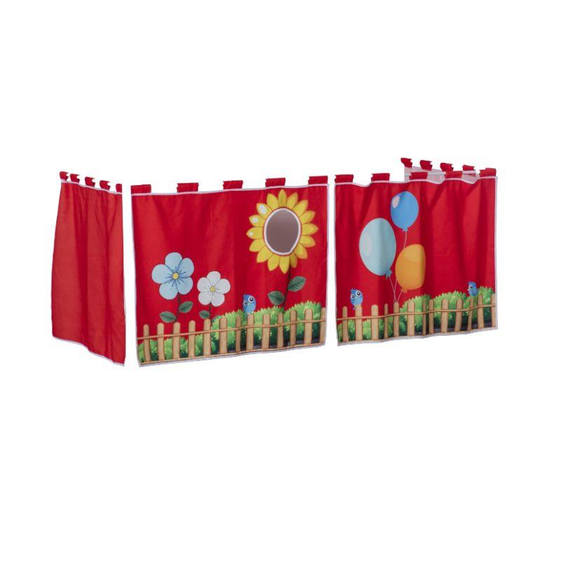 ONLINE NAMEŠTAJ Zavesa za krevet My House, 202x91x80cm, Crvena