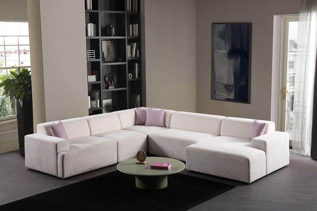 Atelier del Sofa Ugaona garnitura Melva, 305x340x145 cm, Bela