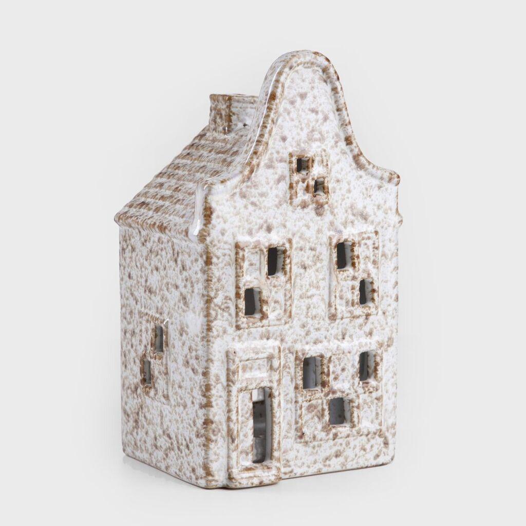 Homla Dekorativna kućica Esmalte, LED svetlo, 16x9x8 cm, Bela