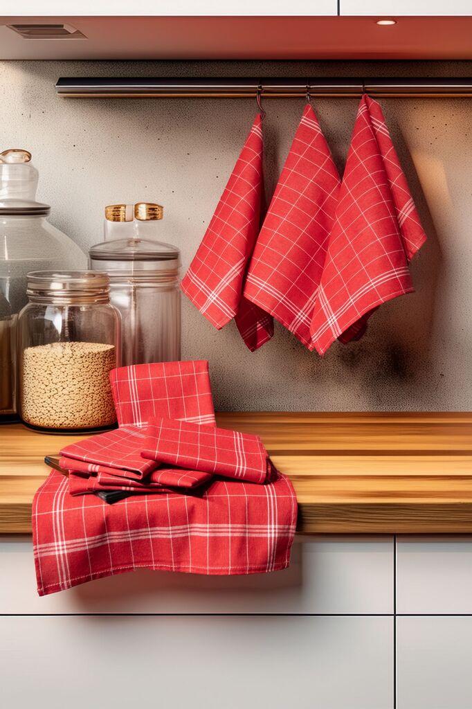 Hermia Set kuhinjskih krpa Juno, 50x70 cm, 10 komada, Crveni