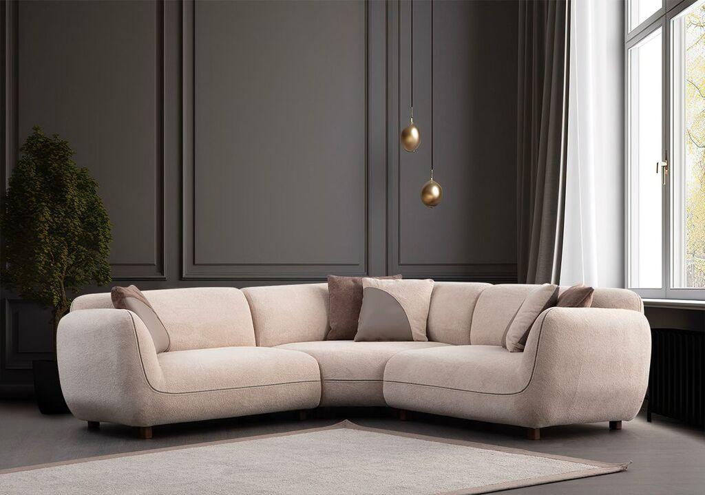 Atelier del Sofa Ugaona garnitura Pavia, 240x240 cm, Krem