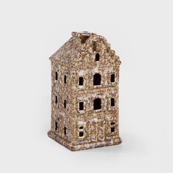 Homla Dekorativna kućica Crispo, LED svetlo, 14x7x7 cm, Braon