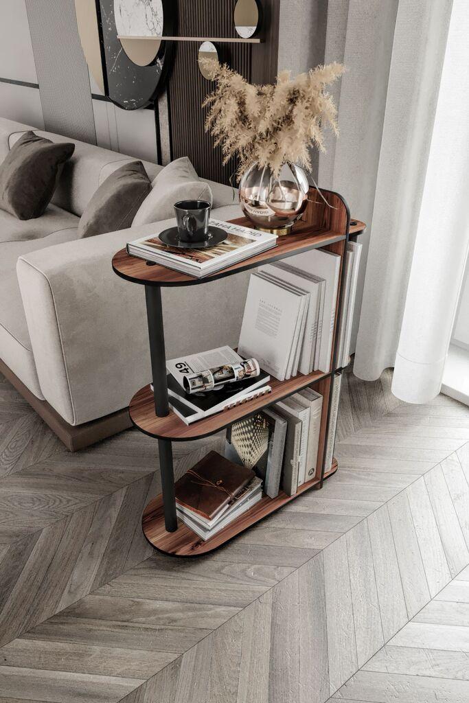 Hanah Home Polica za knjige Kaiteki, 24x82x8 cm, Boja oraha