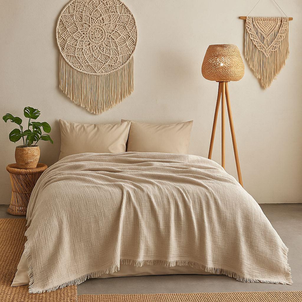 L'essentiel Maison Prekrivač za dupli krevet, 200x220 cm, Kapućino
