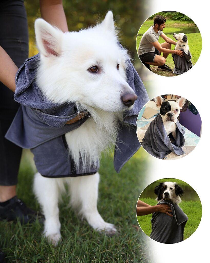 Paws & Whiskers Peškir za pse Mictow 60, 60 x 90 cm, Sivi