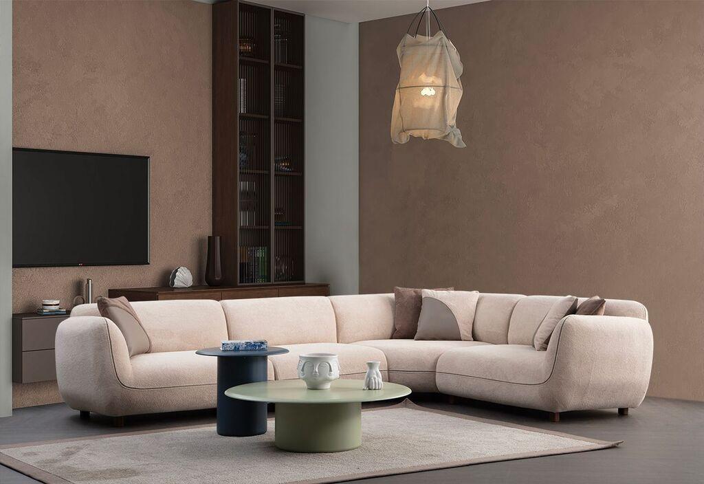 Atelier del Sofa Ugaona garnitura Pavia, 335x240 cm, Krem