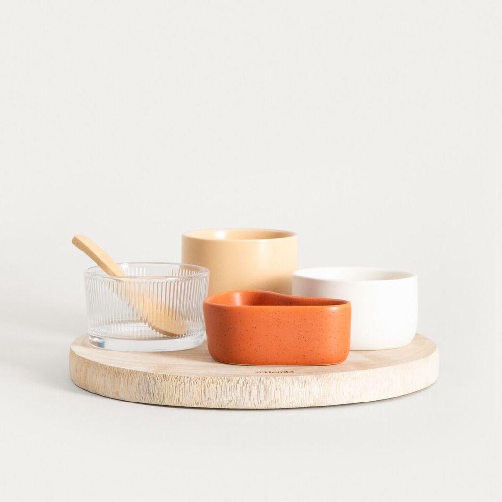 Homla Set činija na dasci Grenada, 4 komada