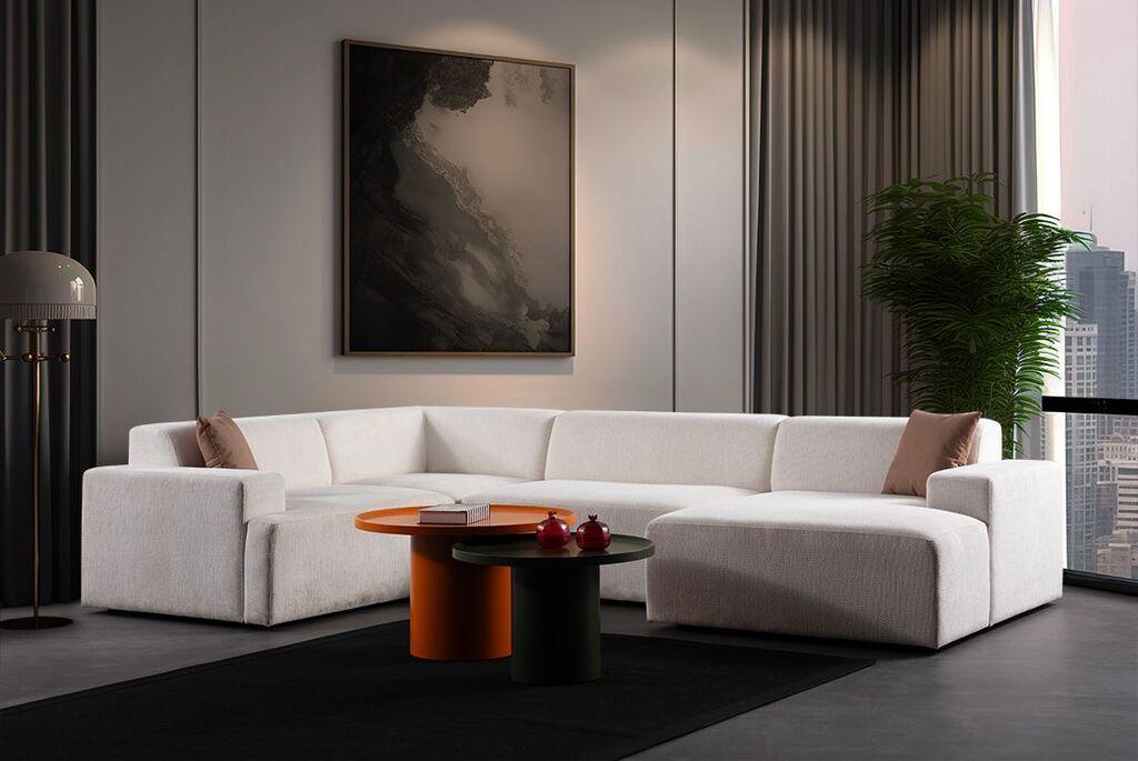Atelier del Sofa Ugaona garnitura Melva, 220x340x145 cm, Bela