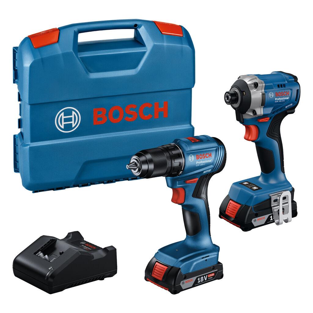 Bosch Set aku alata Bušilica-odvrtač GSR 18V-85 LI i Udarni odvrtač GDR 18V-215, 2×2.0Ah, Punjač GAL 18V-40, L-Boxx kofer 136