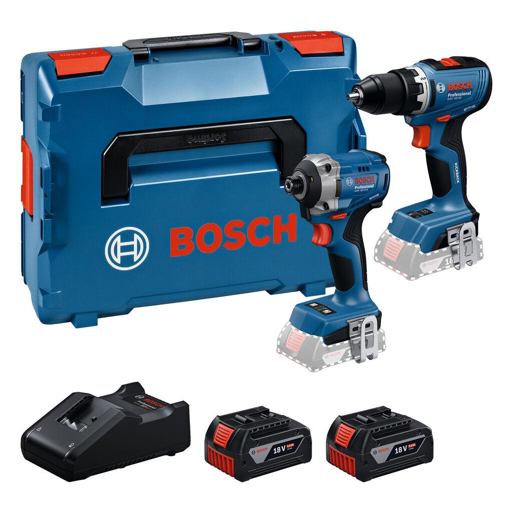 Bosch Set aku alata Bušilica odvrtač GSR 18V-65 i Udarni odvrtač GDR 18V-215, 2×5.0Ah, Punjač GAL 18V-40, L-BOXX 136