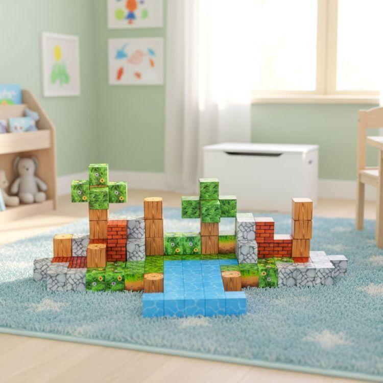 Eco Toys Set magnetnih kocki za decu, 87 delova