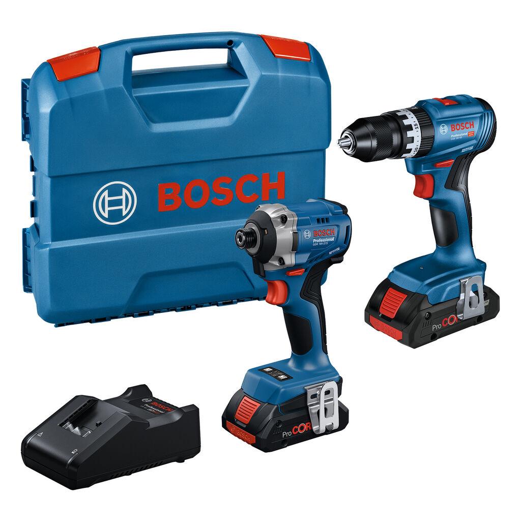 Bosch Set aku alata Bušilica odvrtač GSB 18V-45 i Udarni odvrtač GDR 18V-215, 2×4.0Ah, Punjač GAL 18V-40, L-BOXX 136