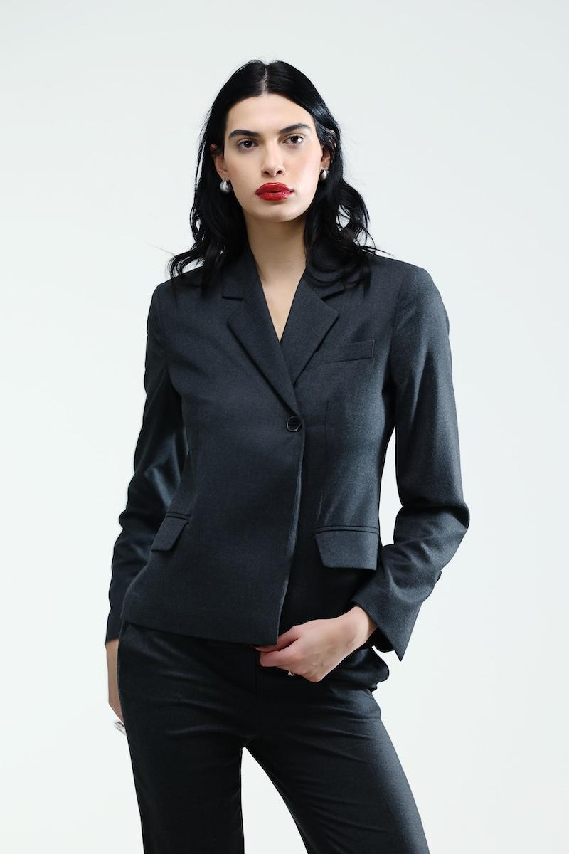 LAPPA woman GIGI Ženski kratki strukirani blejzer, Tamnosivi