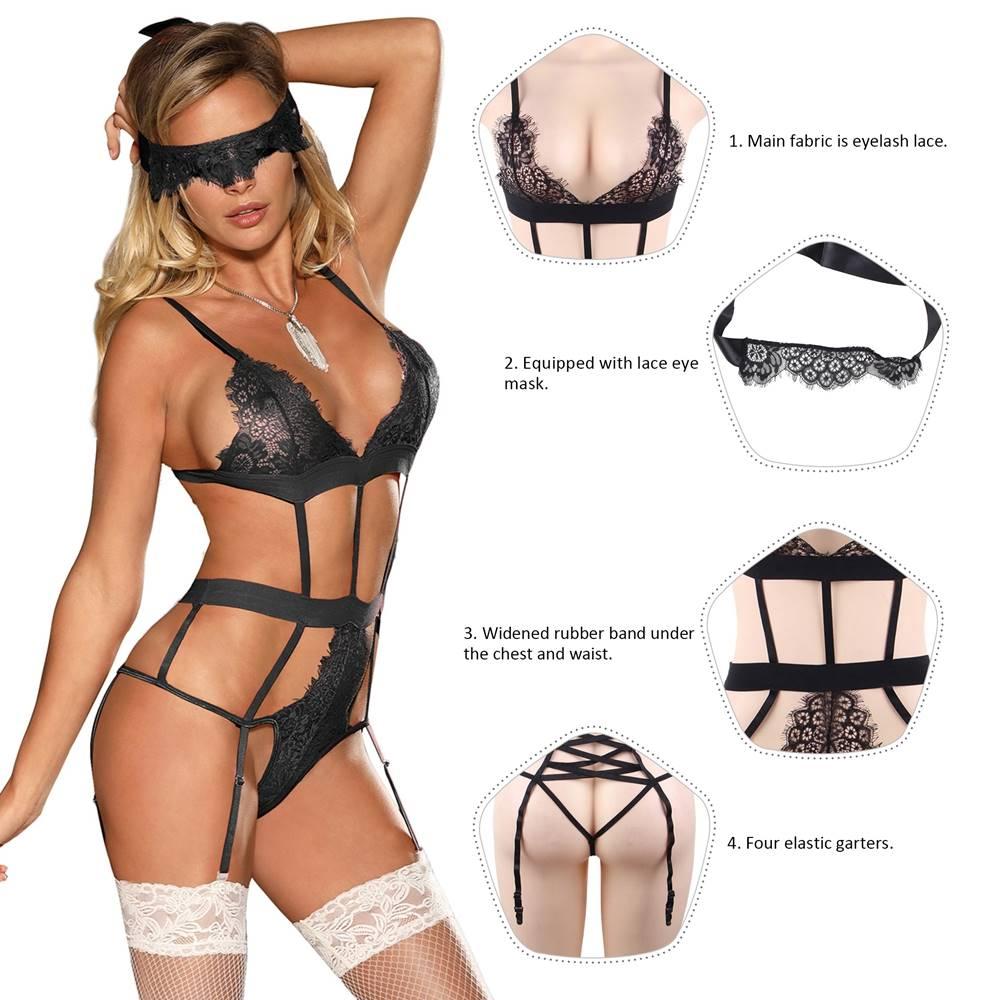 Adam i Eva Ženski sexy set donjeg veša R80559-2, Crni