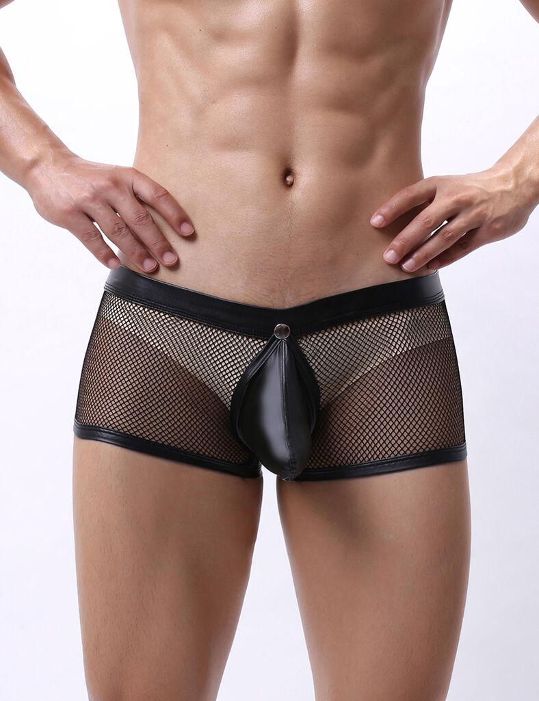 Adam i Eva Muške sexy mrežaste bokserice MP259-1, Crne