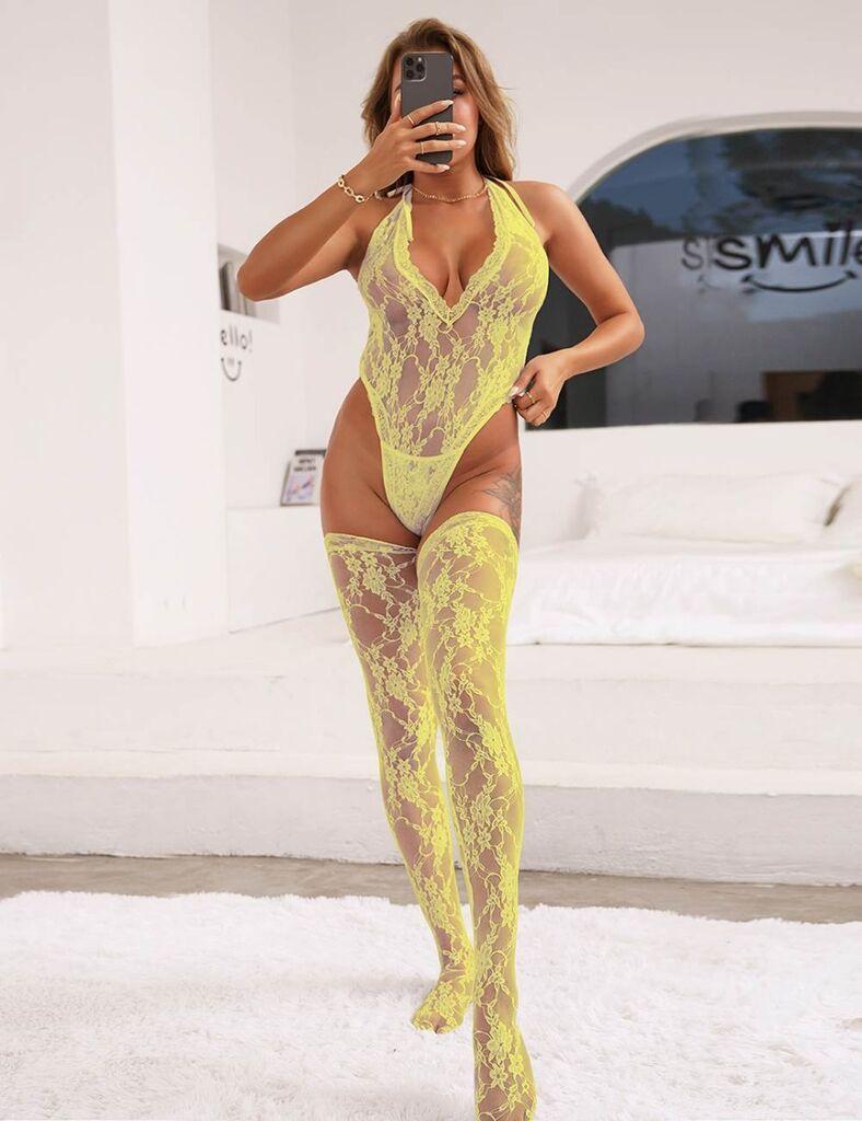 Adam i Eva Ženski sexy set donjeg veša R81021-5, Žuti